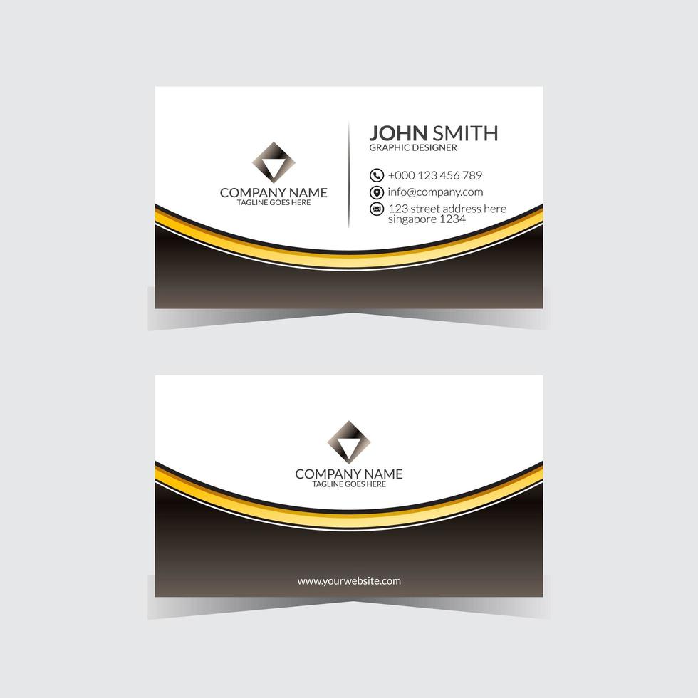 flat curve business card design vector