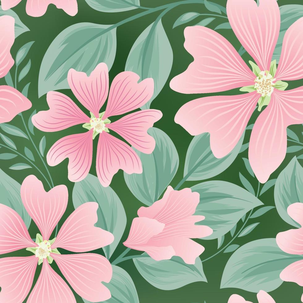 flor patrón de verano sin fisuras. Fondo de mosaico de jardín floral. vector