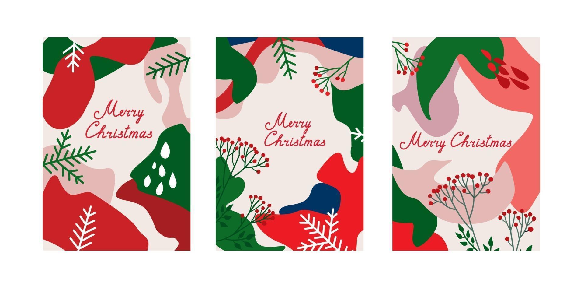 Conjunto de diseño de fondo de invierno de vacaciones de Navidad. Colección abstracta de decoración de patrón noel. vector