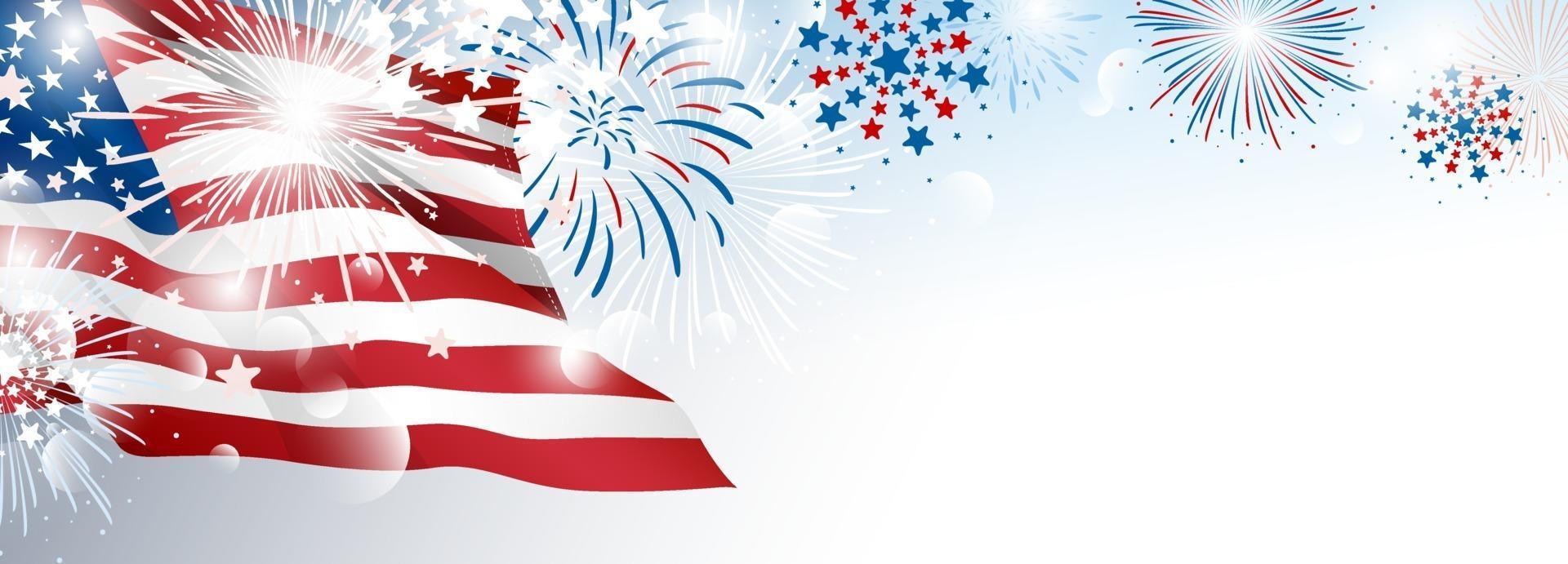 4th of july USA Independence day banner background design of American