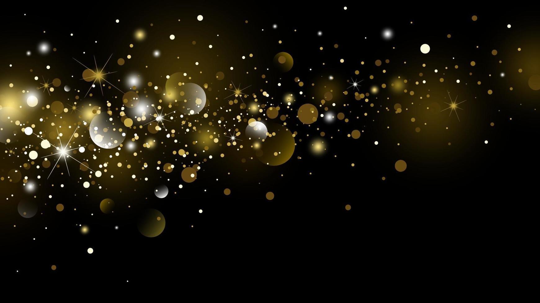 Gold glitter and snow falling with bokeh in the winter on black background  for christmas and new year vector illustration 2011514 Vector Art at  Vecteezy