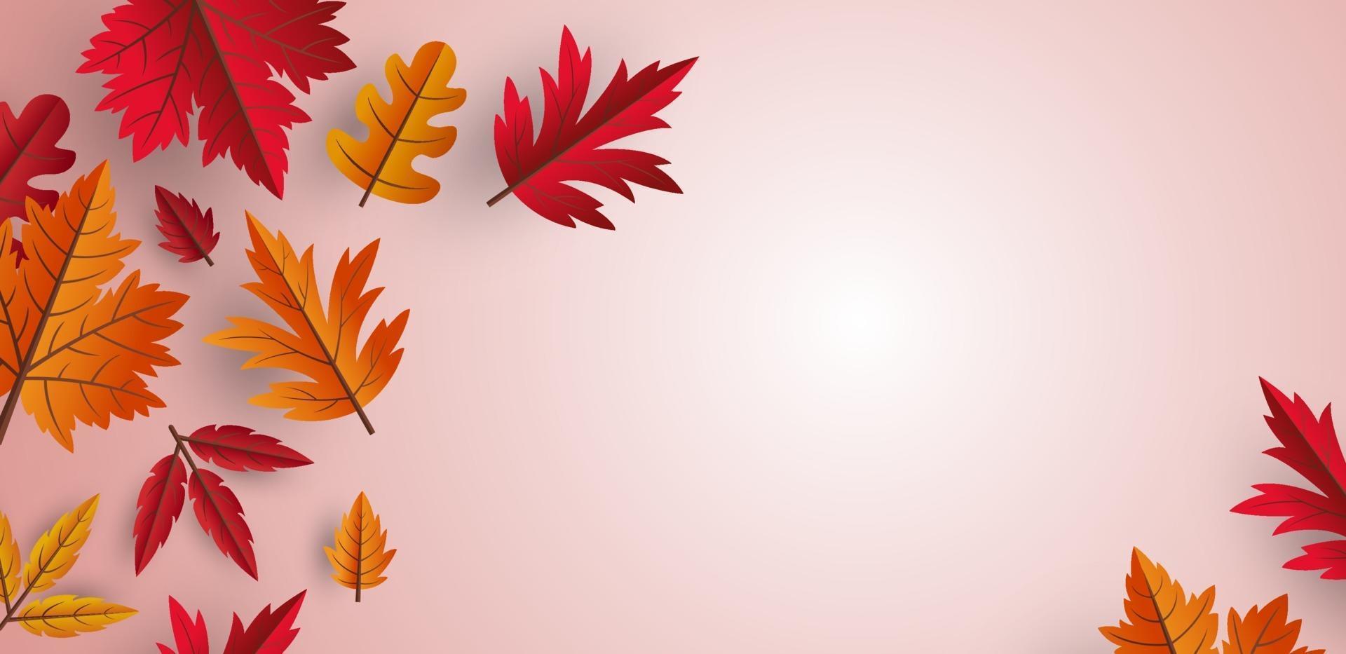 Autumn leaves background design with copy space vector illustration 2011550  Vector Art at Vecteezy