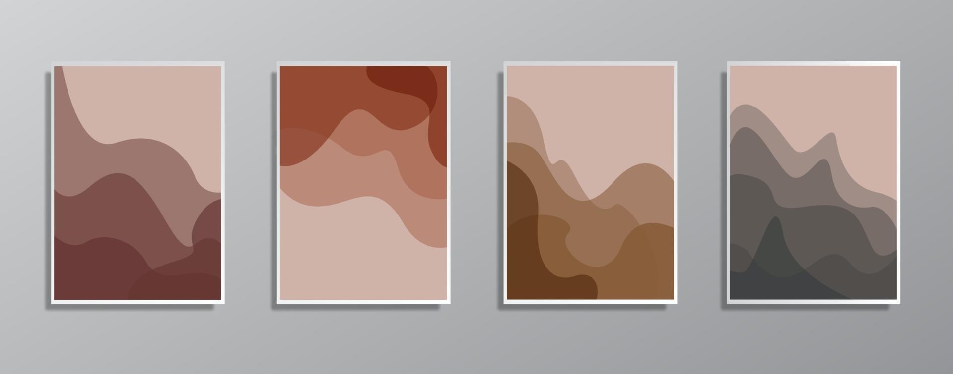 conjunto de ilustraciones en color neutro vintage minimalistas creativas dibujadas a mano, para pared vector