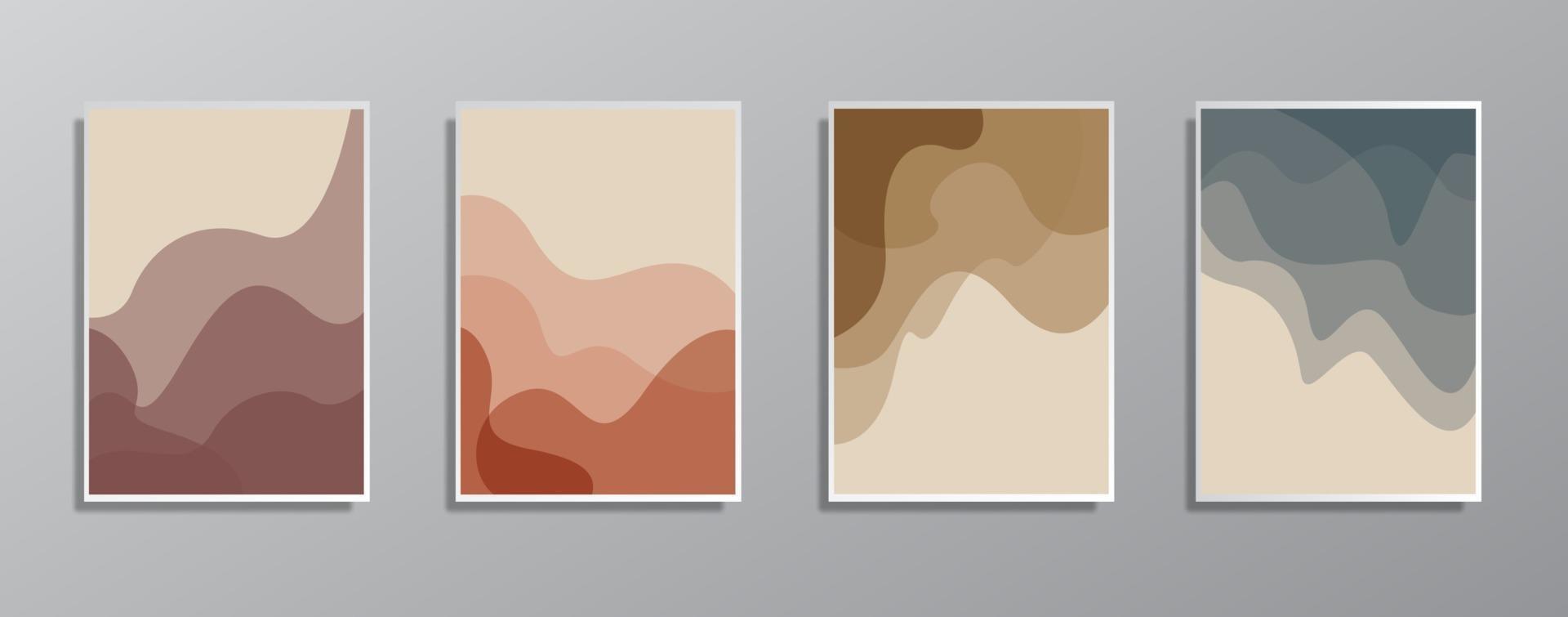 conjunto de ilustraciones en color neutro vintage minimalistas creativas dibujadas a mano, para pared. para tarjeta de regalo, póster en la plantilla de póster de pared, página de destino, ui, ux, coverbook, baner, vector