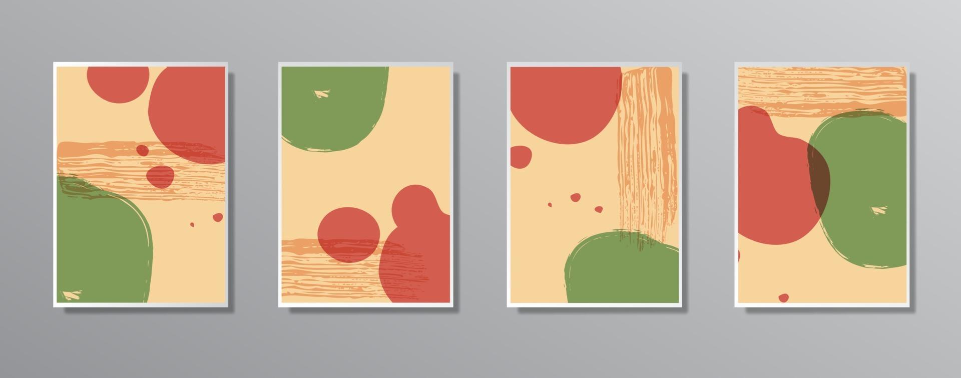 conjunto de ilustraciones en color neutro vintage minimalistas creativas dibujadas a mano vector