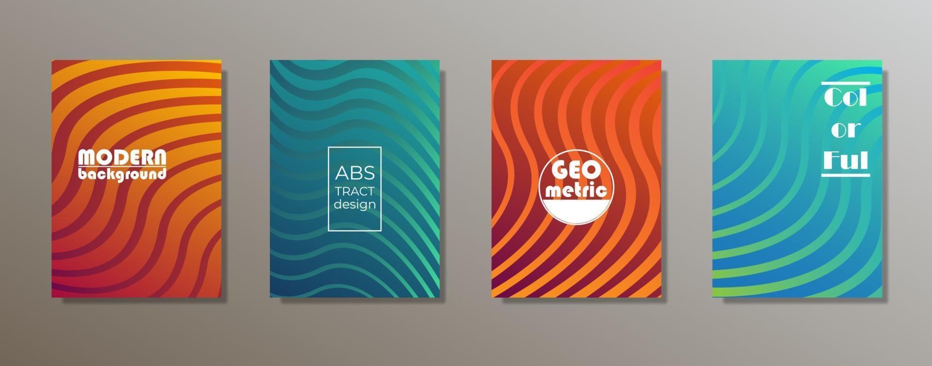 Colorful minimalist covers design. Minimal geometric pattern gradients vector