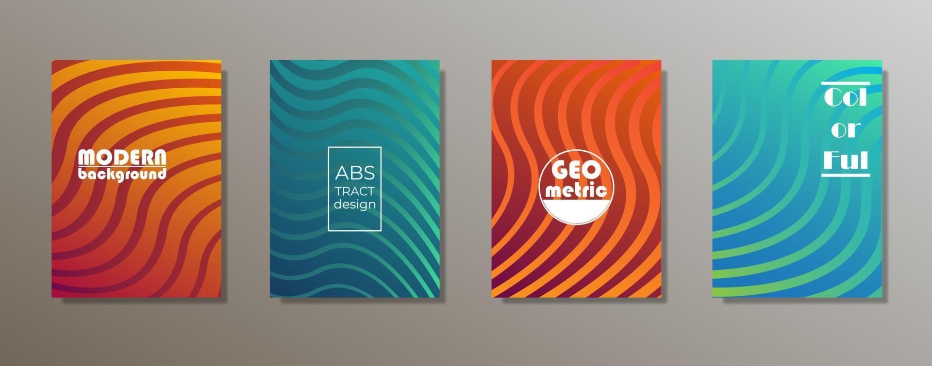 colorido diseño de cubiertas minimalistas. gradientes de patrones geométricos mínimos vector