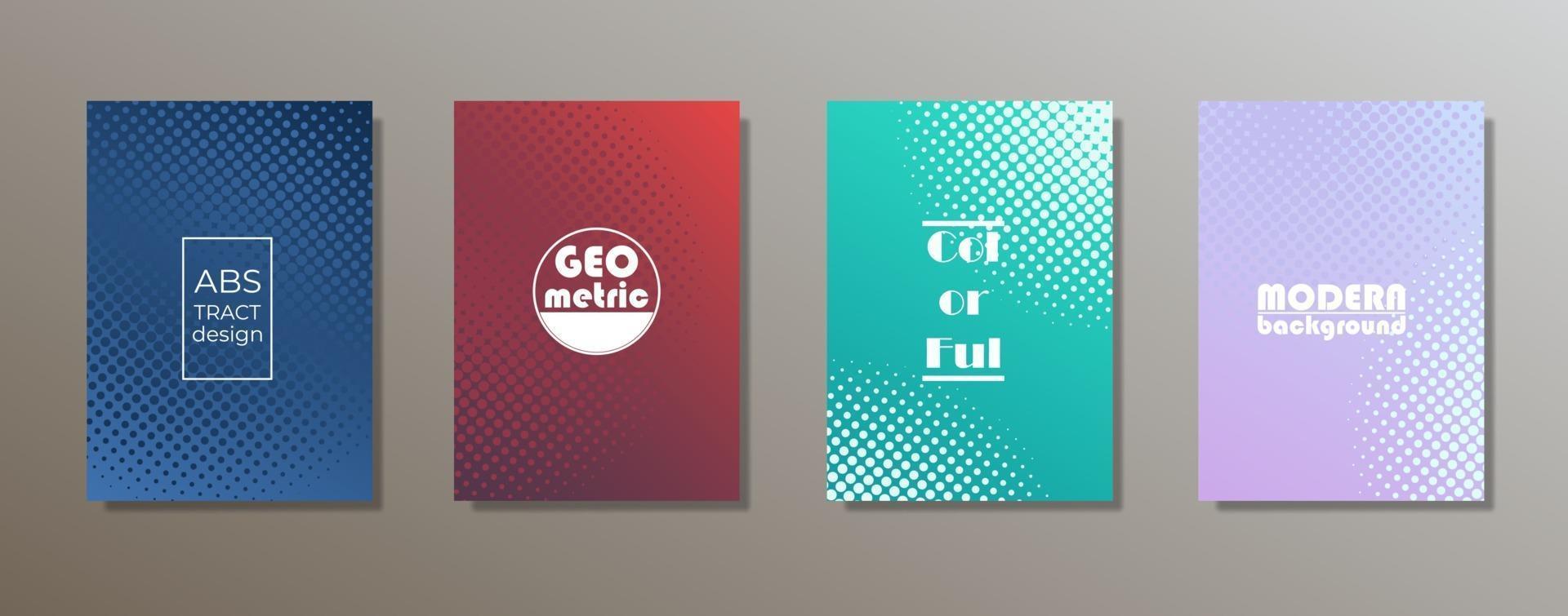 Colorful minimalist covers design. Minimal geometric pattern gradients vector