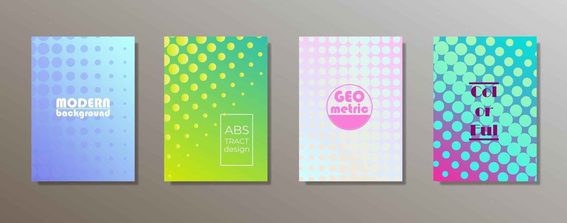 Colorful minimalist covers design. Minimal geometric pattern gradients vector