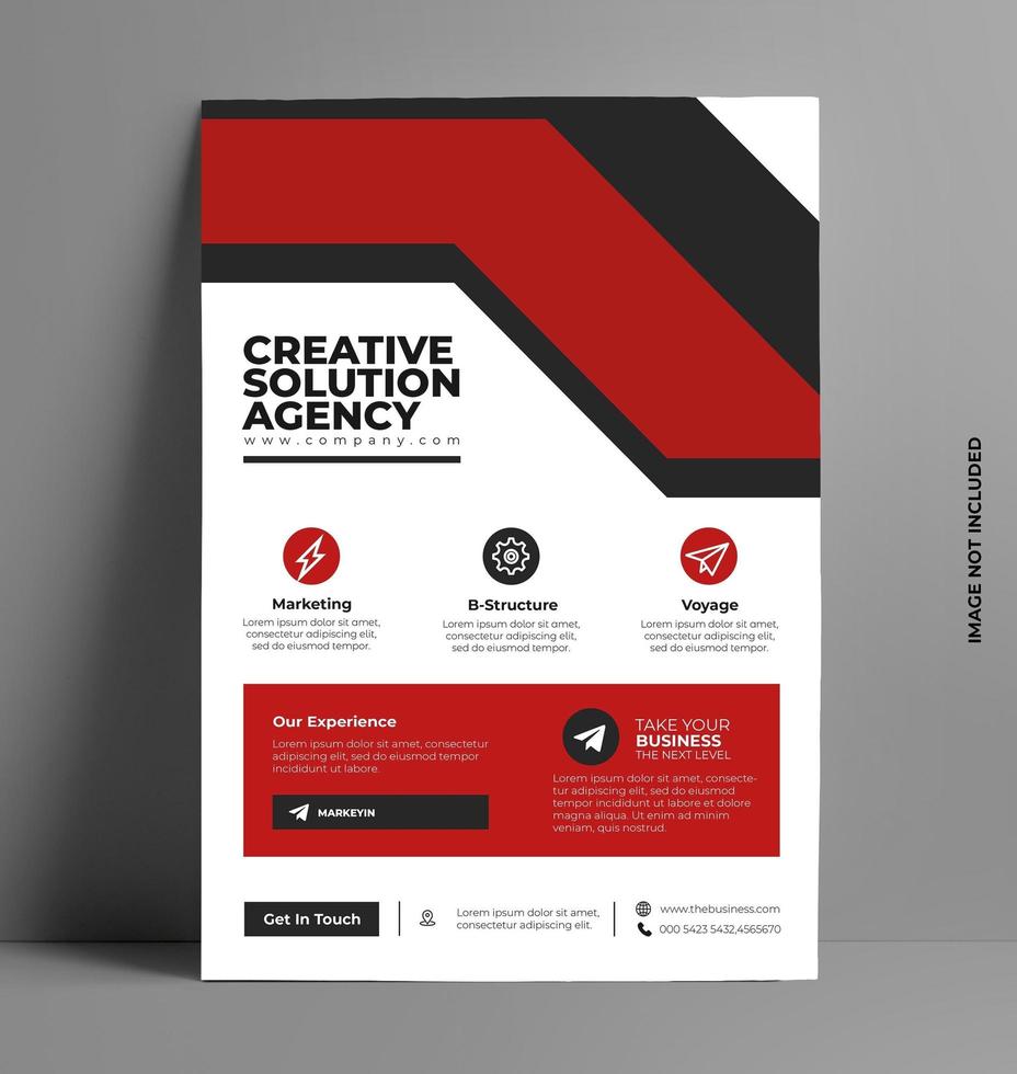 Red Flyer Design Layout Template in A4 Size. vector