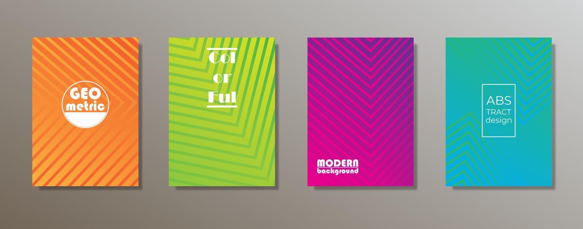 Colorful minimalist covers design. Minimal geometric pattern gradients vector