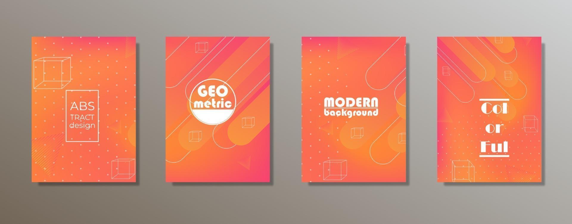 Colorful minimalist covers design. Minimal geometric pattern gradients vector