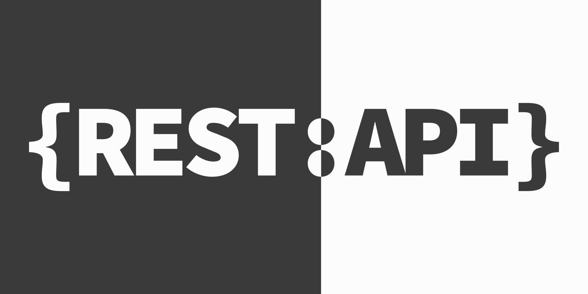 REST API symbol, Representational State Transfer emblem. vector