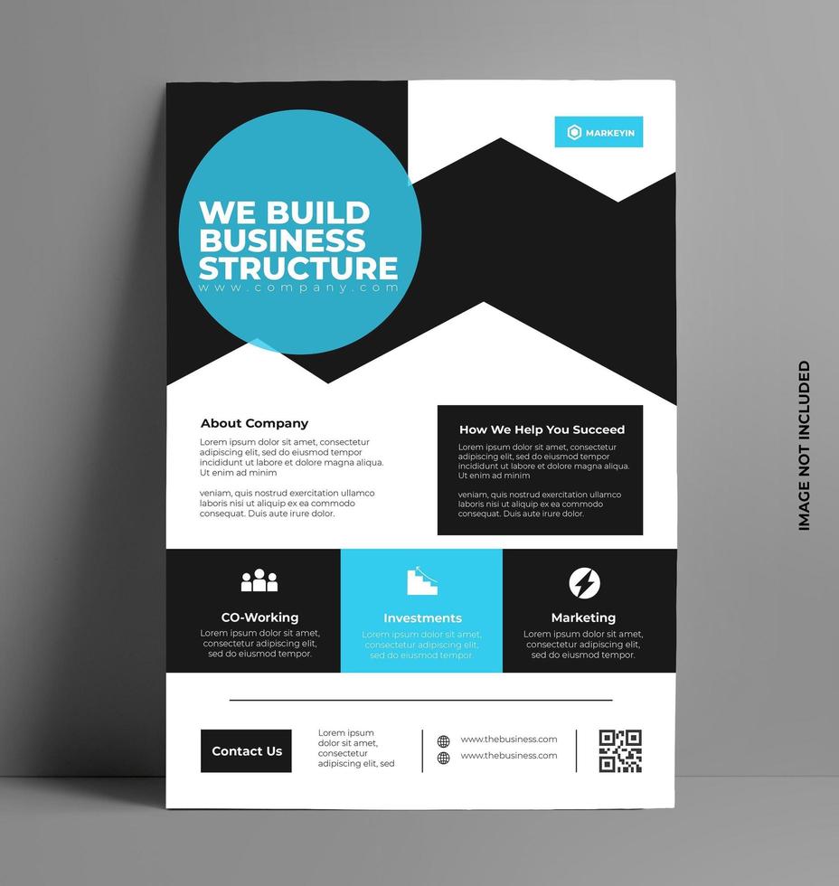 Company Flyer Layout Template in A4 Size. vector