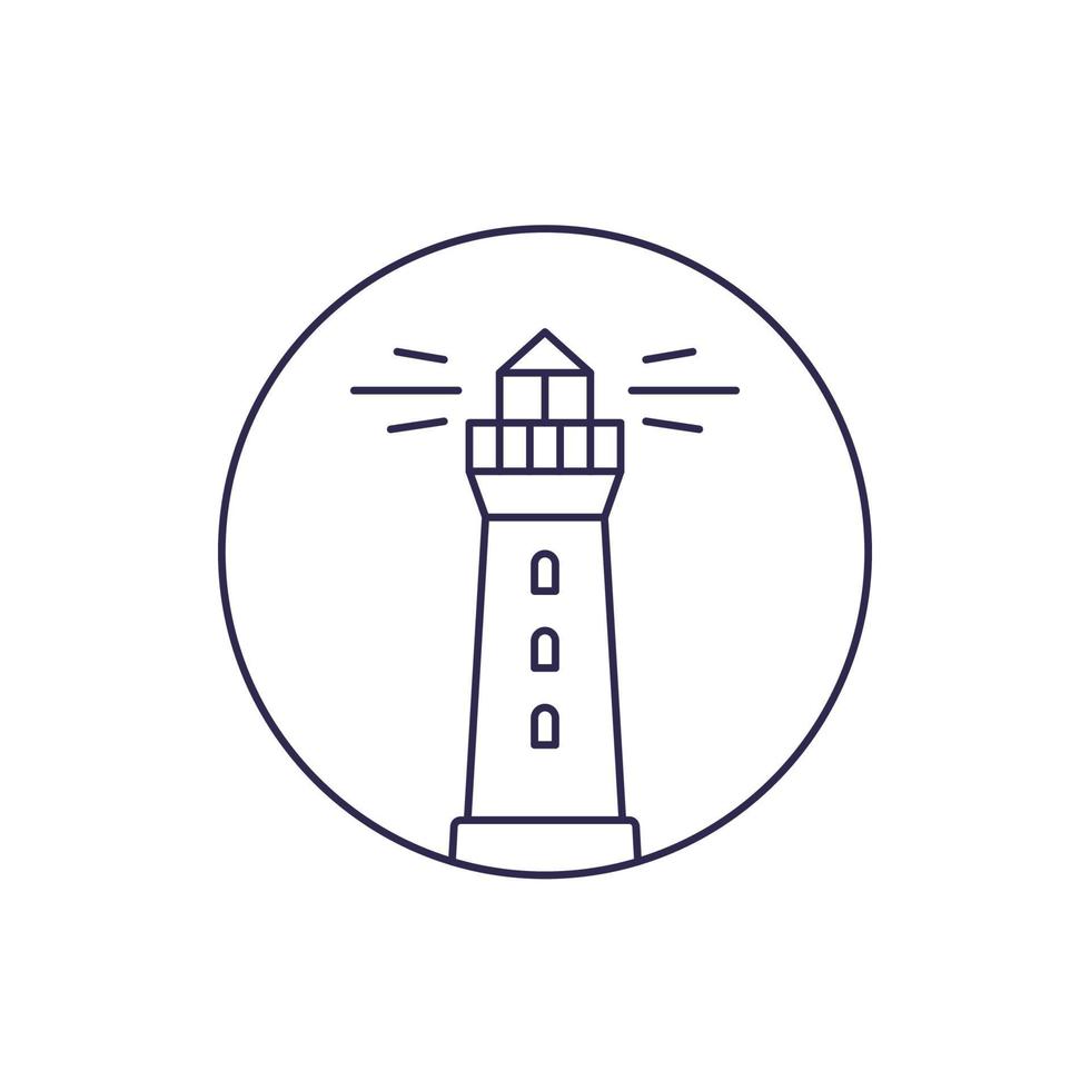 lighthouse vector line icon on white.eps