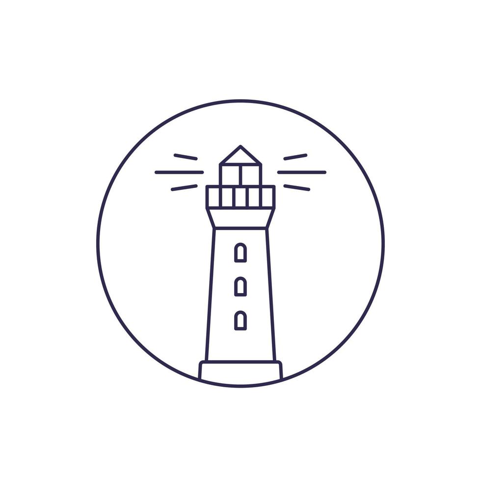 lighthouse vector line icon on white.eps