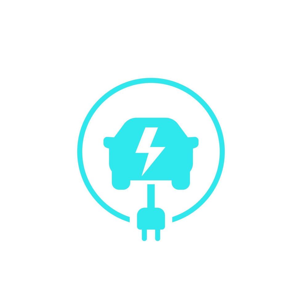 electric car, ev charging station vector icon on white.eps