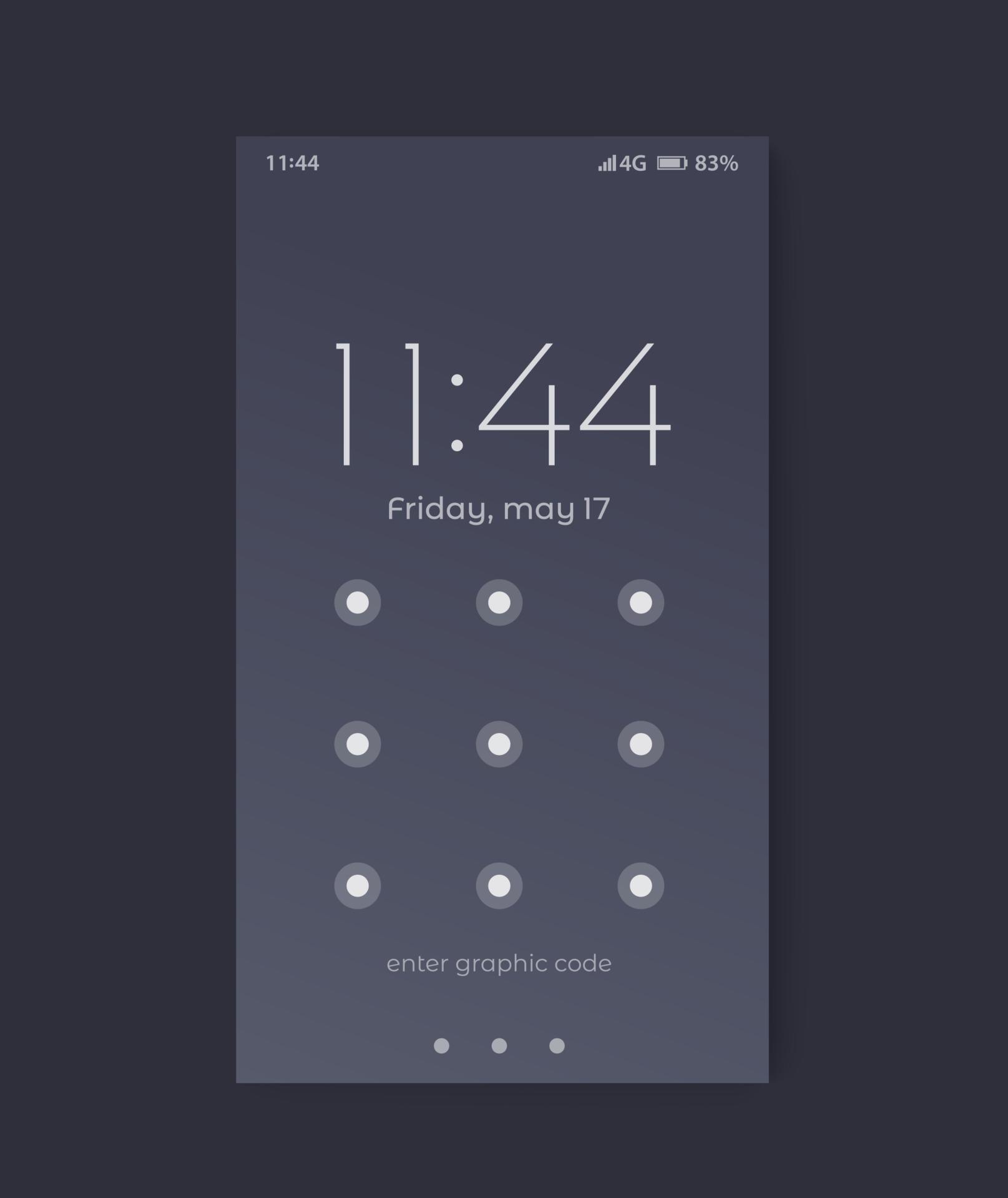 phone lock screen interface, ui design.eps 2012195 Vector Art at Vecteezy