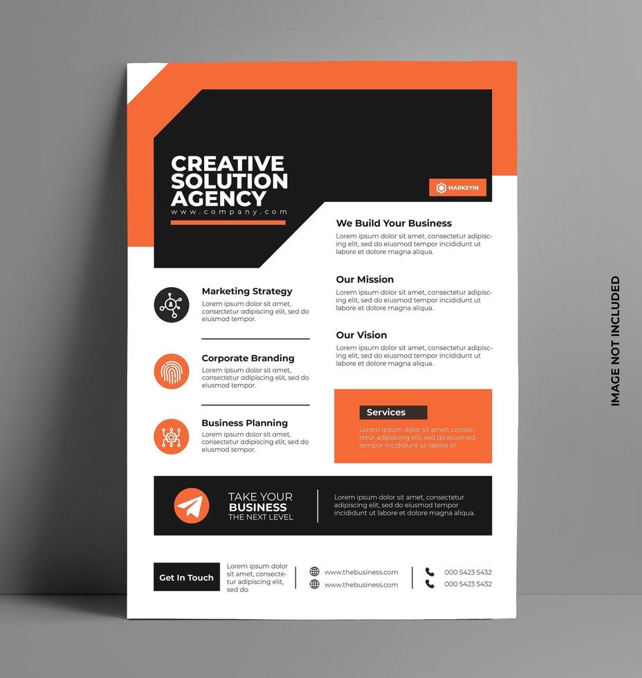 Company Flyer Layout Template in A4 Size. vector