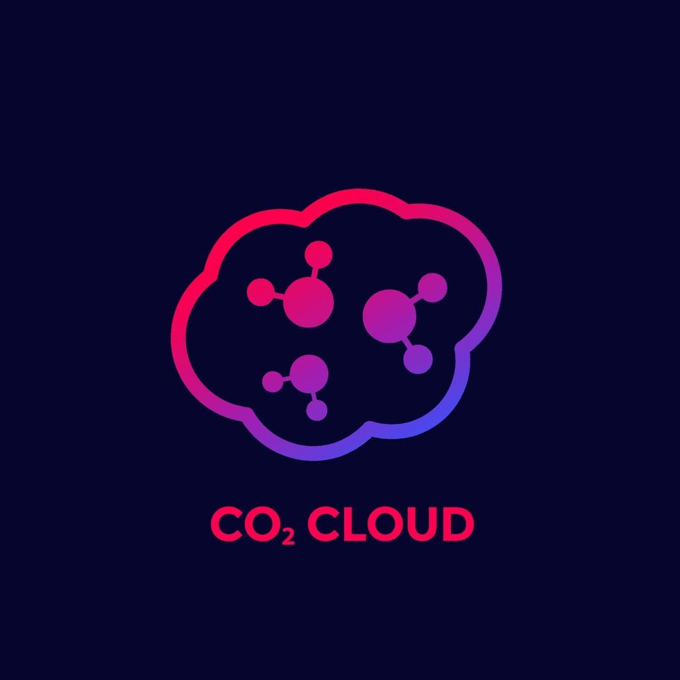 co2 cloud, vector trendy icon.eps