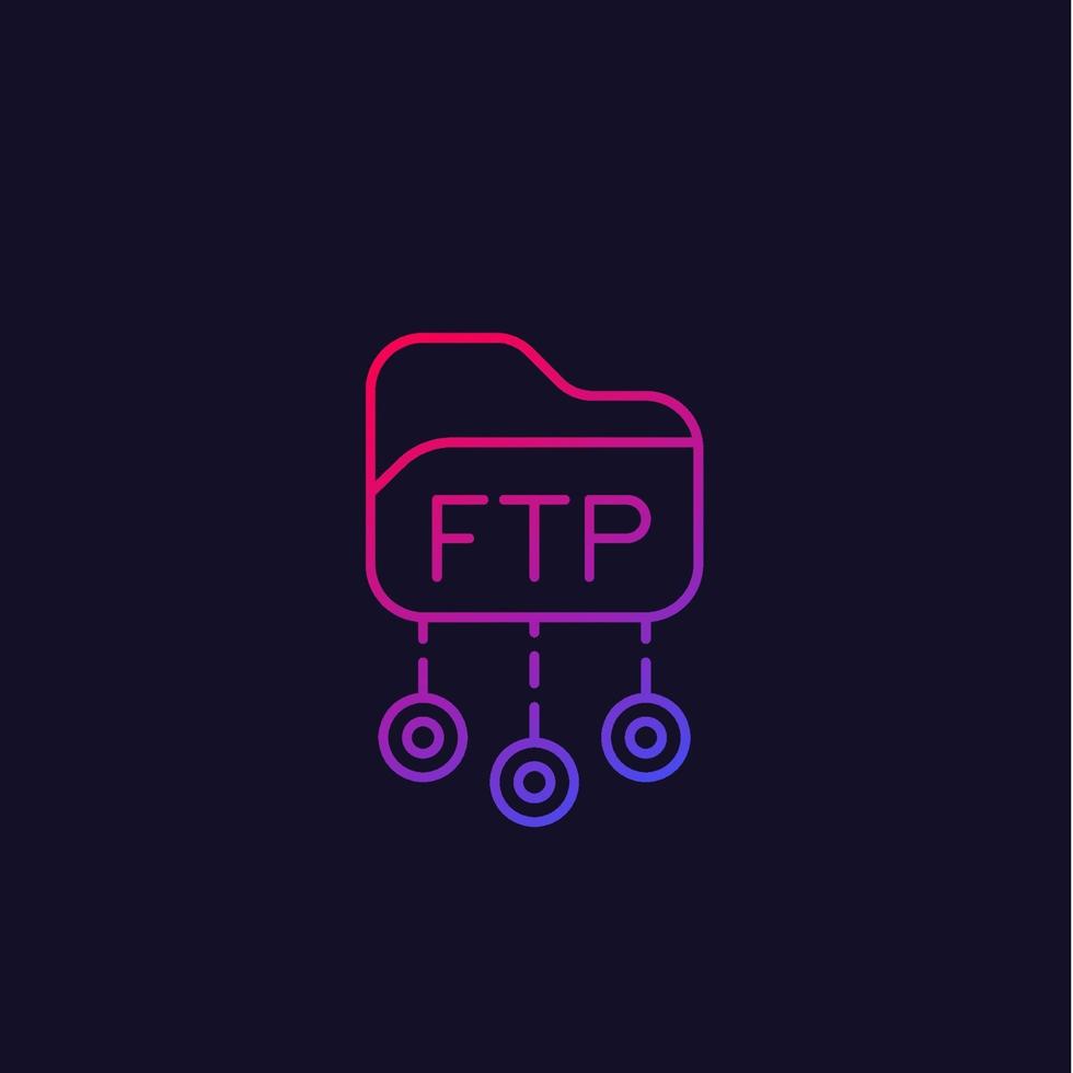 ftp protocol vector linear icon.eps