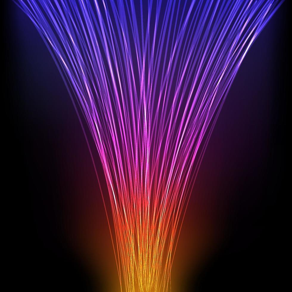 Abstract shiny neon glowing line design on black background vector