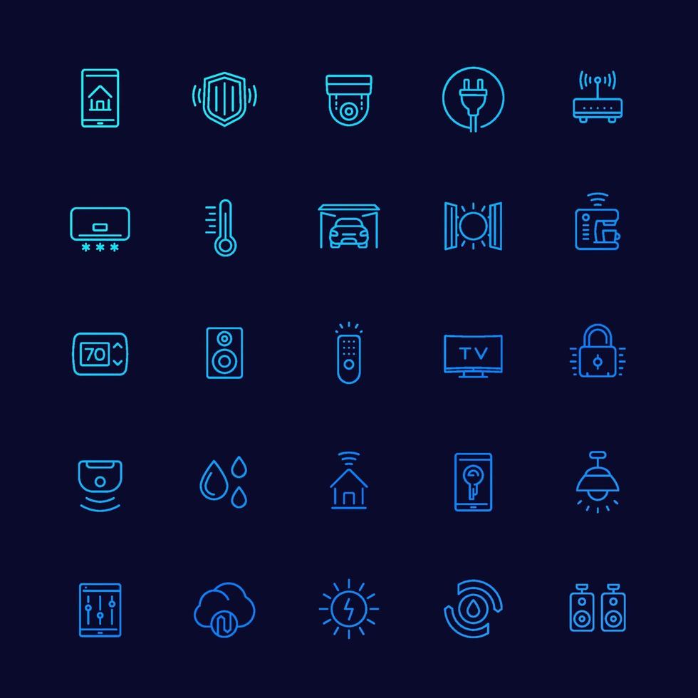 smart house and home automation icons, line vector.eps vector