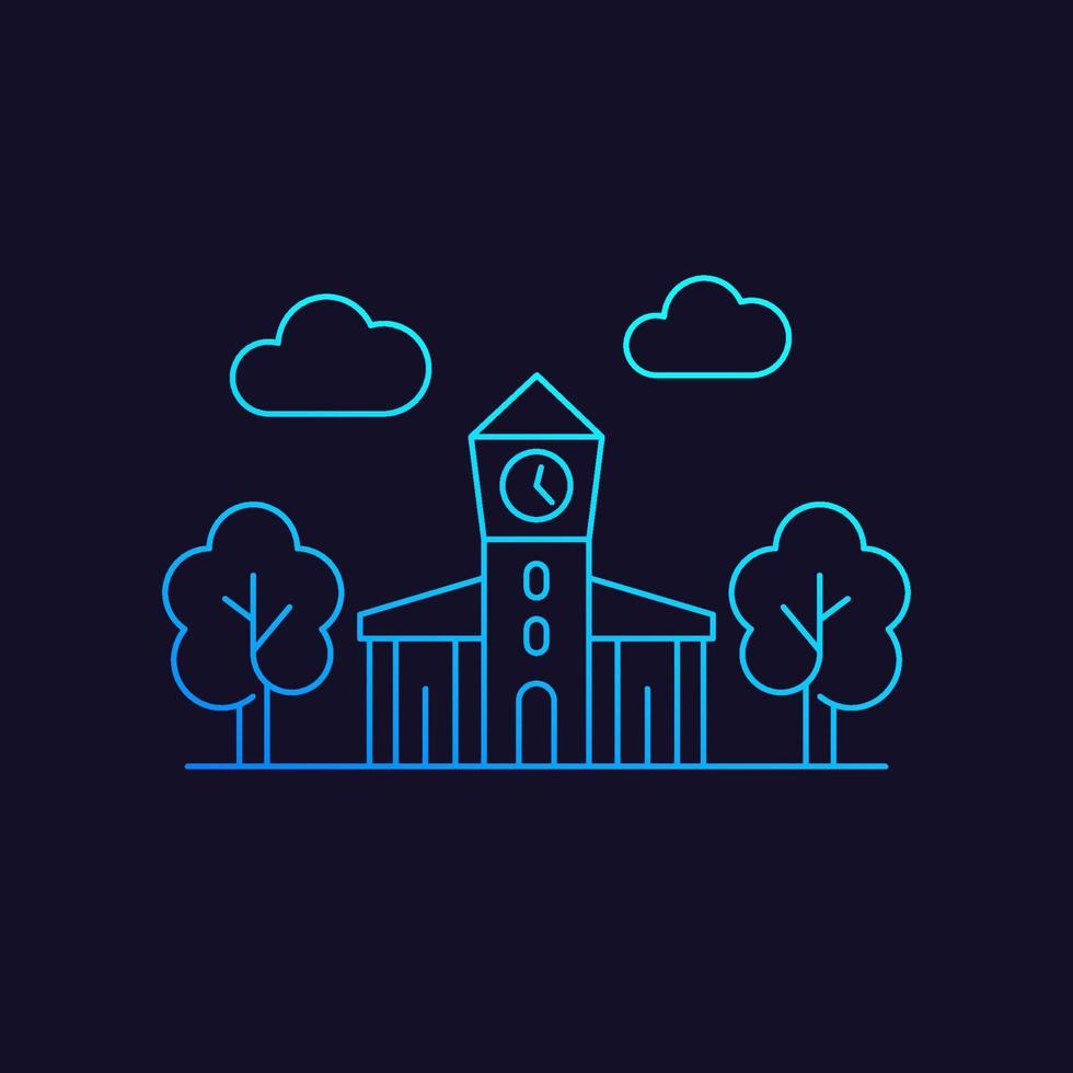 town hall, municipal building icon, line vector.eps vector