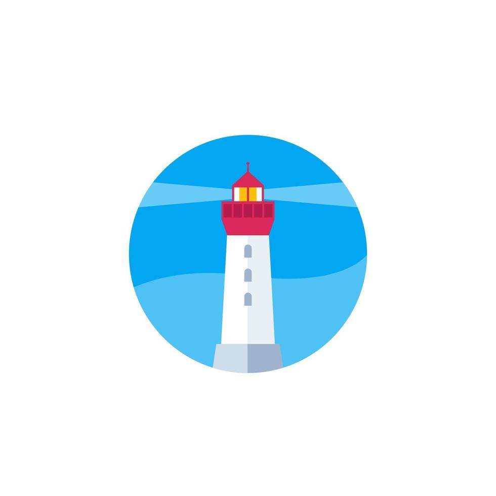 lighthouse icon on white, flat vector.eps vector