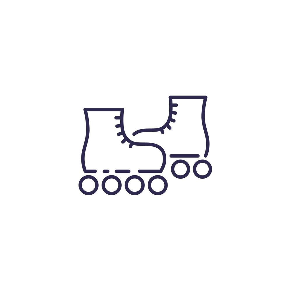 Roller skates on white, line icon.eps vector