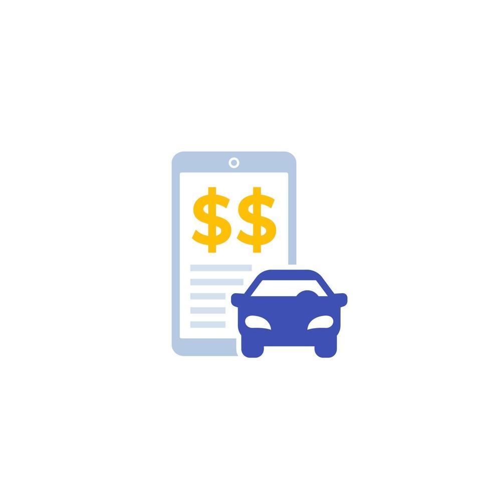 transportation costs, vector icon with smart phone.eps