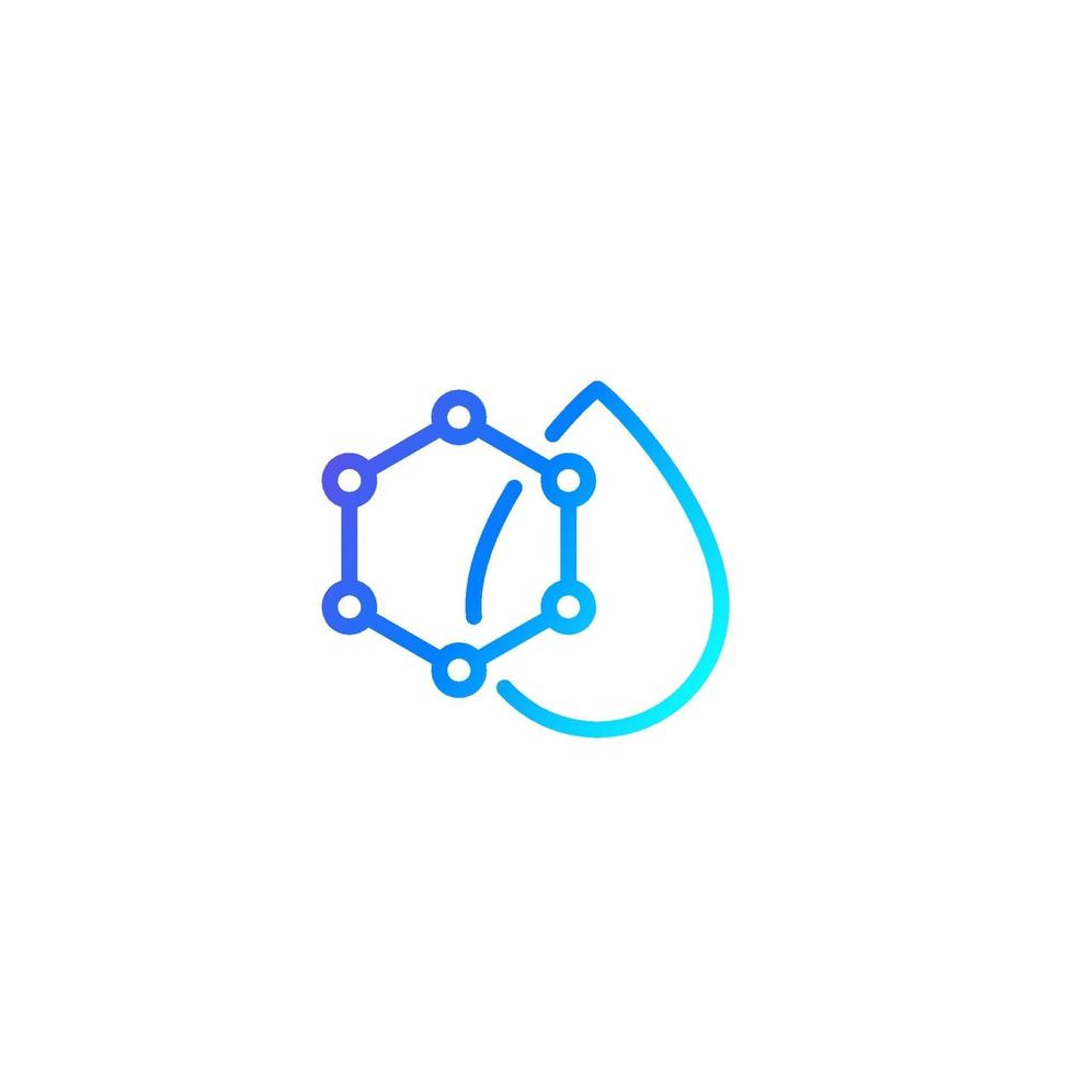 Drop with nanoparticles icon, line.eps vector