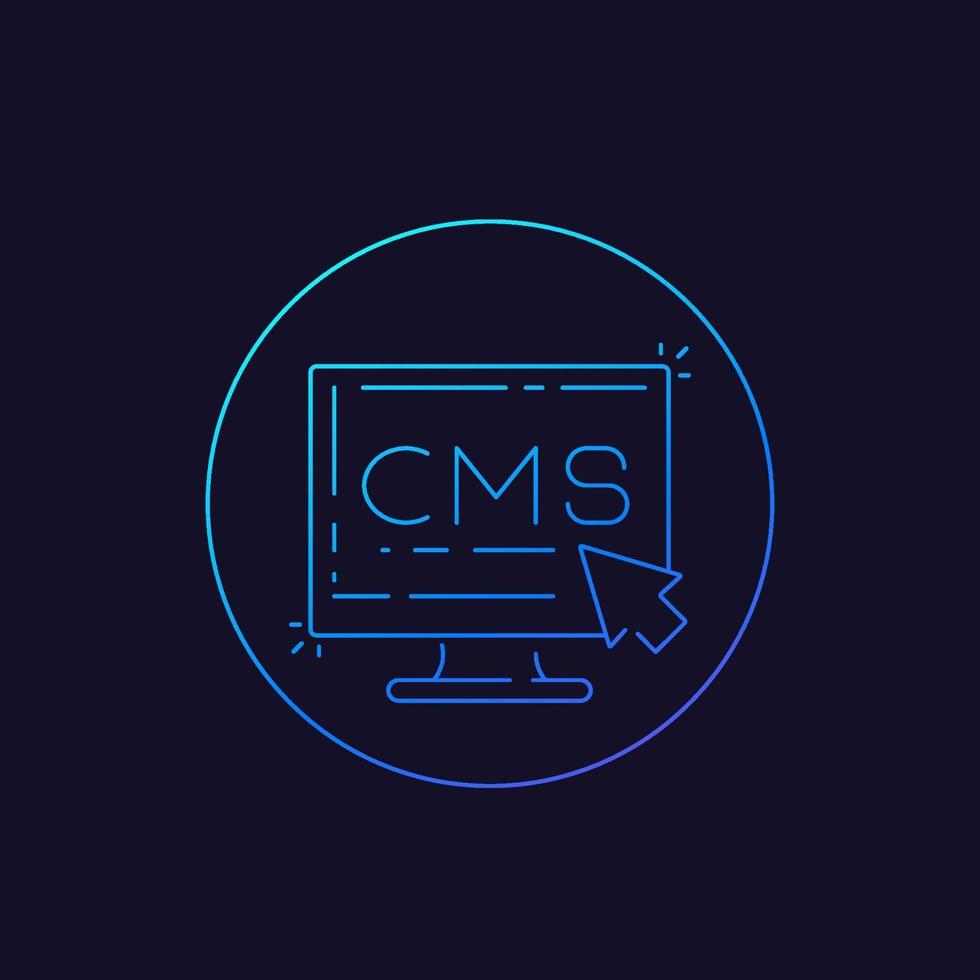 CMS, Content management system icon, linear vector.eps vector