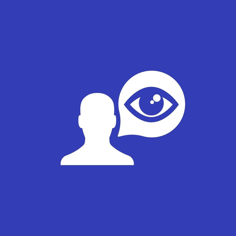 viewer vector icon with man and eye.eps