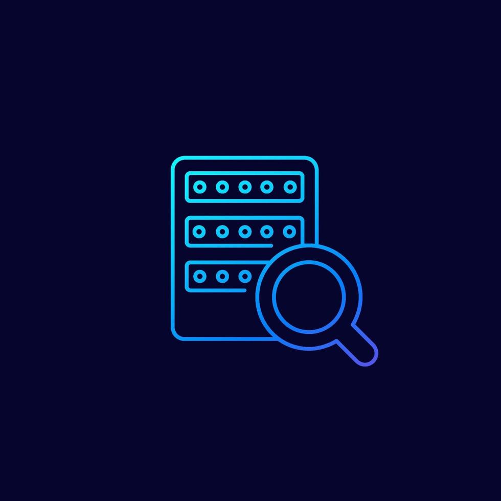 mainframe or server search, linear icon.eps vector