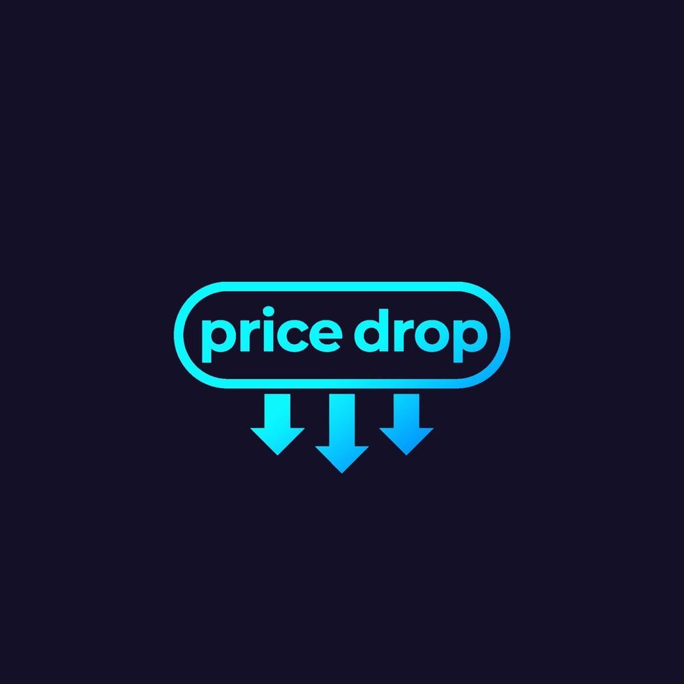 price drop, banner on dark.eps vector