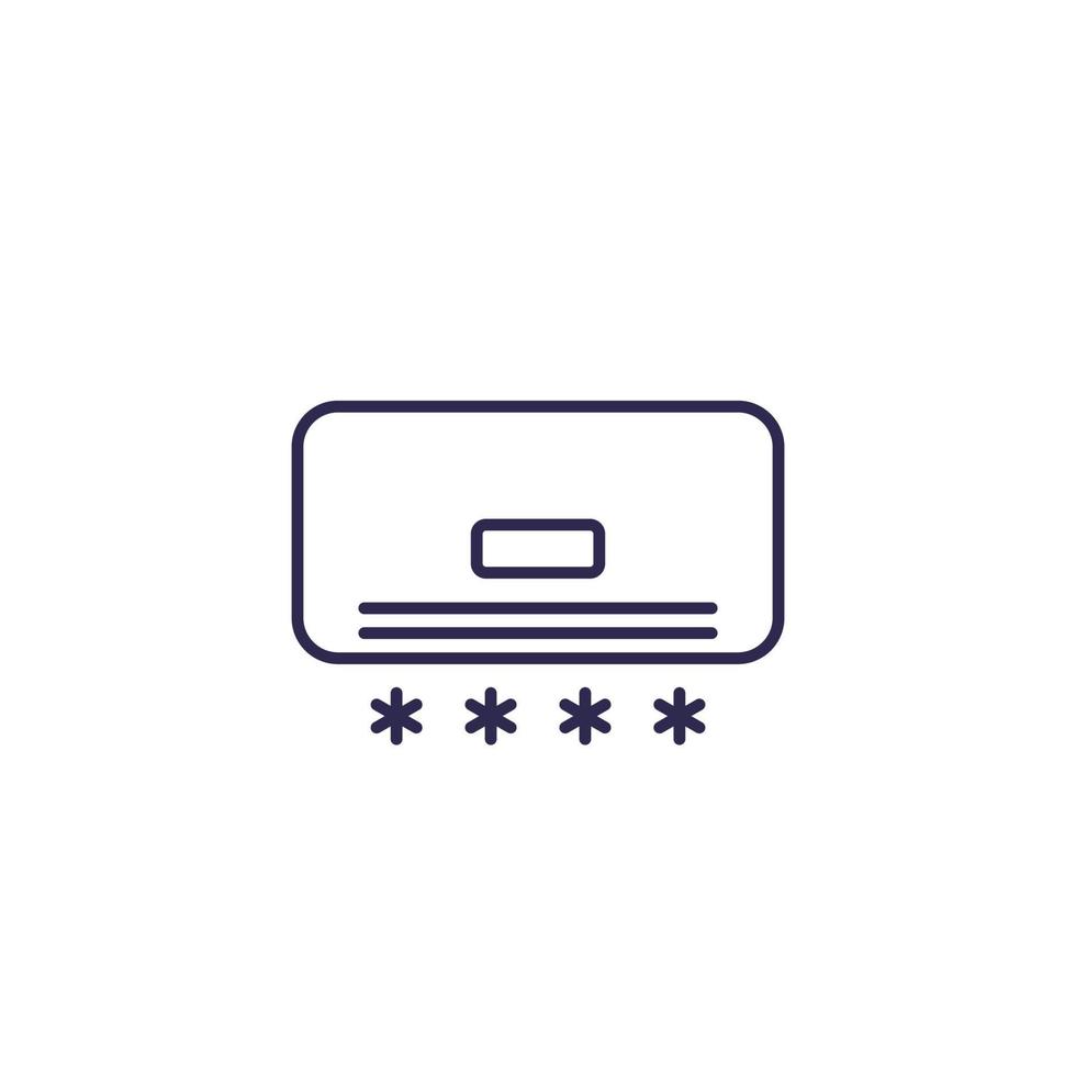 air conditioner line icon on white.eps vector