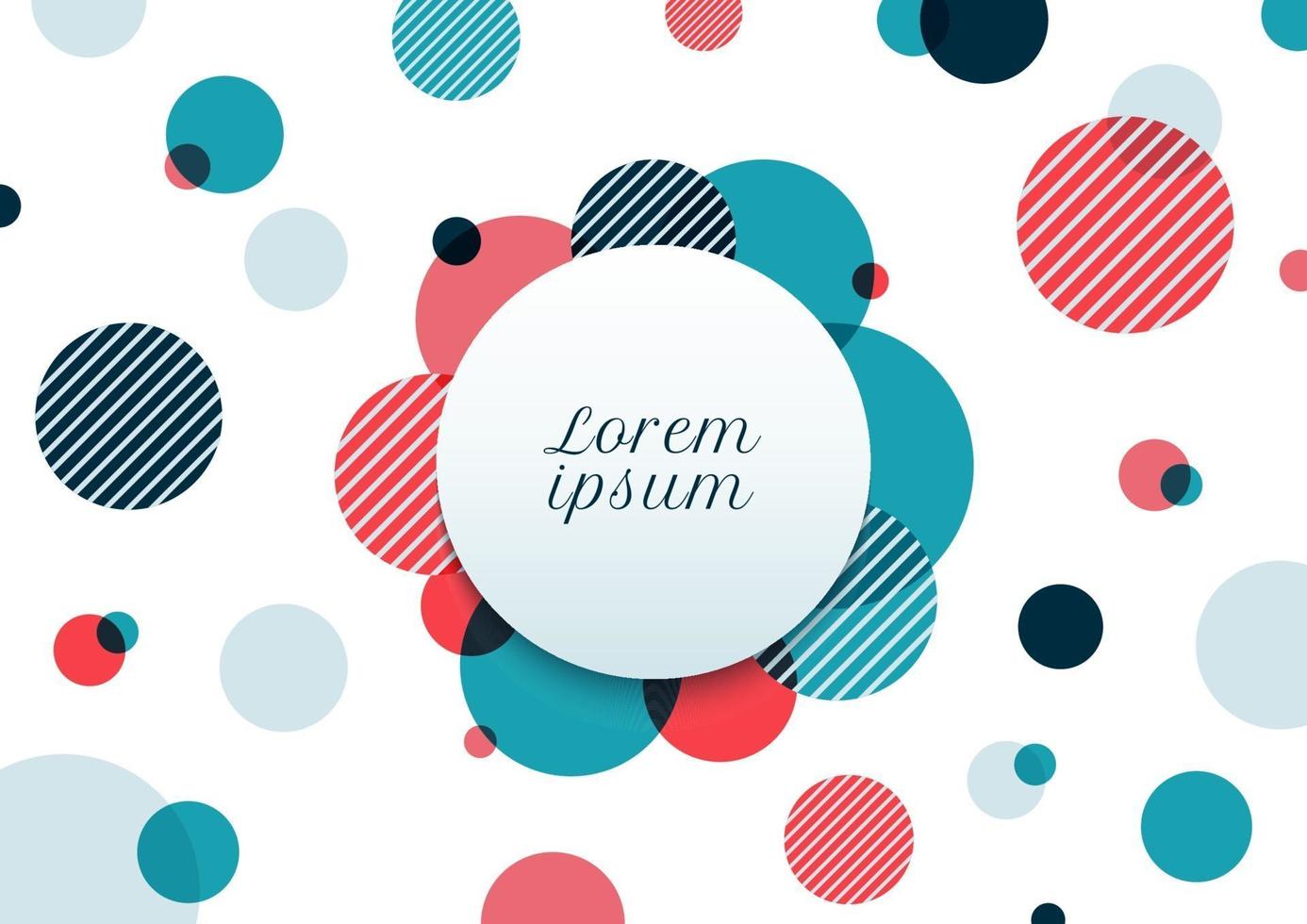 Abstract blue and red circles random pattern on white background. Modern geometric with label. vector