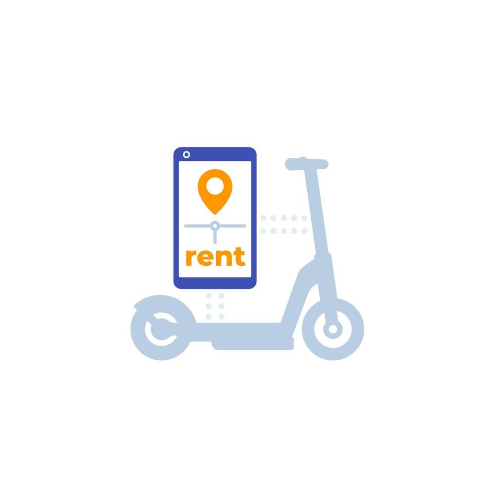 scooter rent service, vector icon.eps