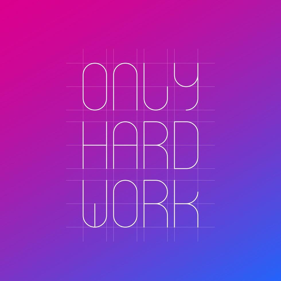 Only hard work, minimal poster design.eps vector