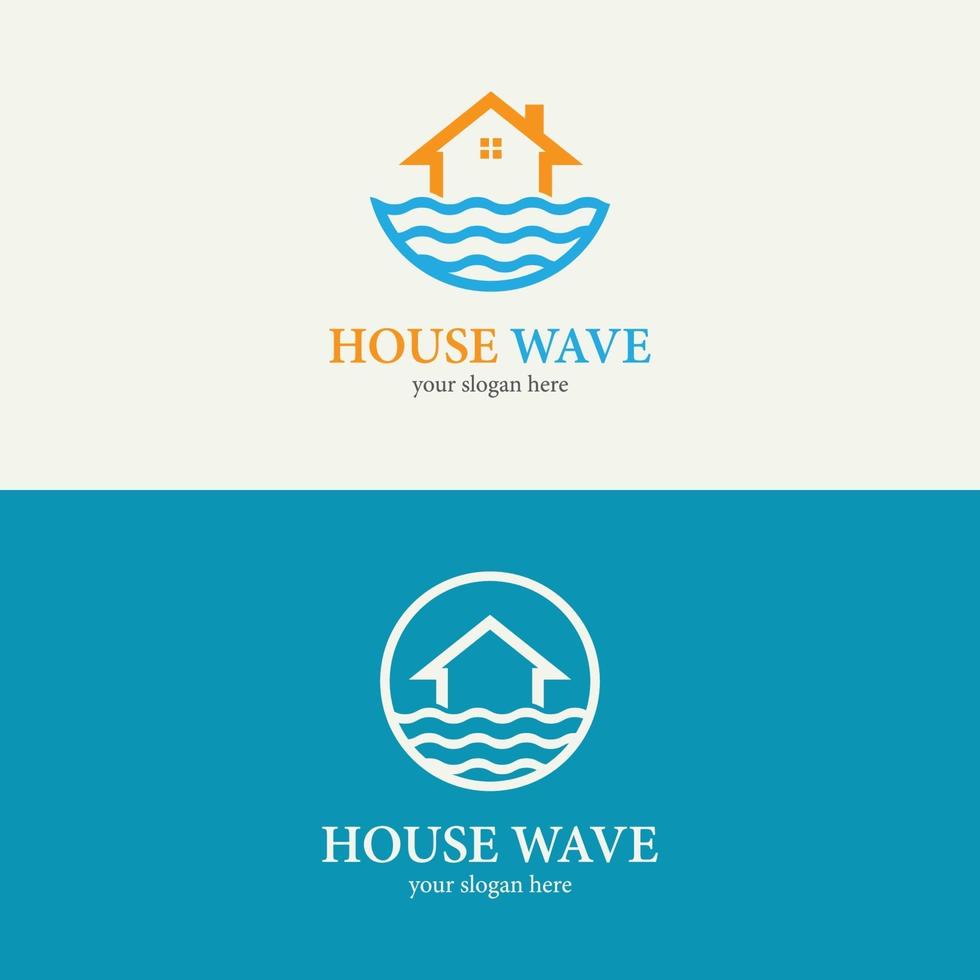 diseño de vector de logotipo de onda de casa