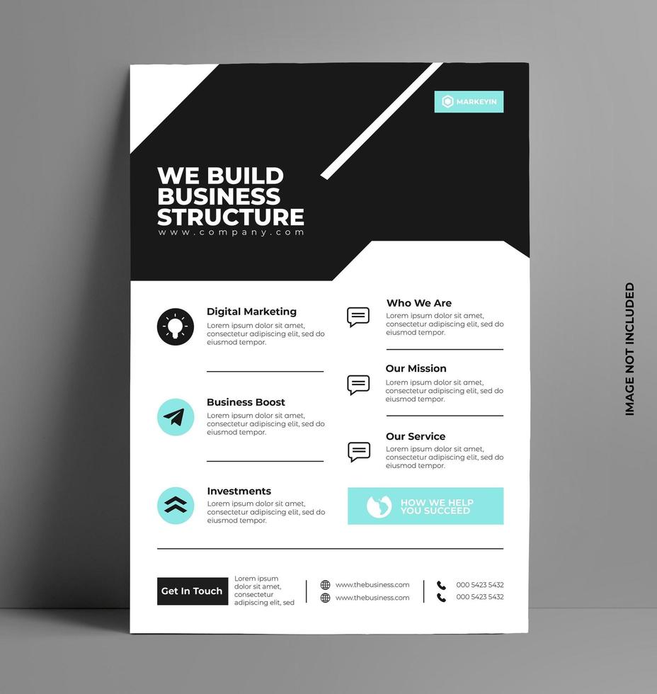 Flyer Layout Template in A4 Size. vector