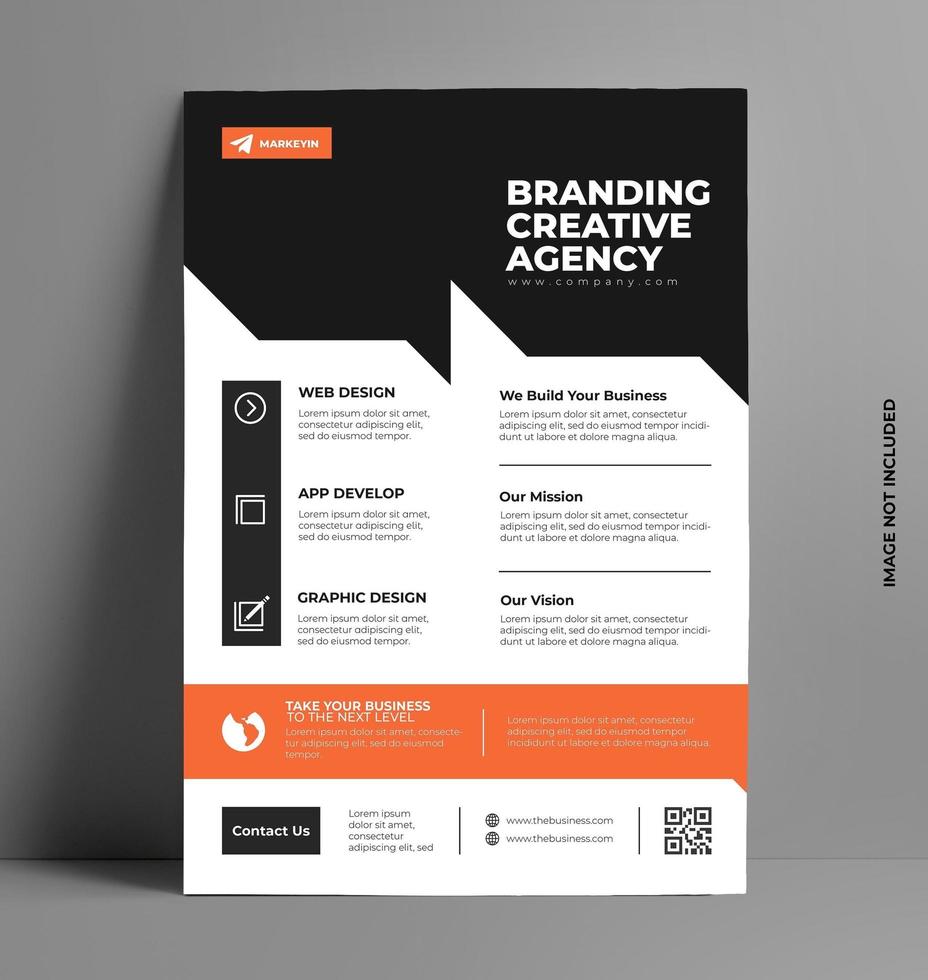 Company Flyer Layout Template in A4 Size. vector