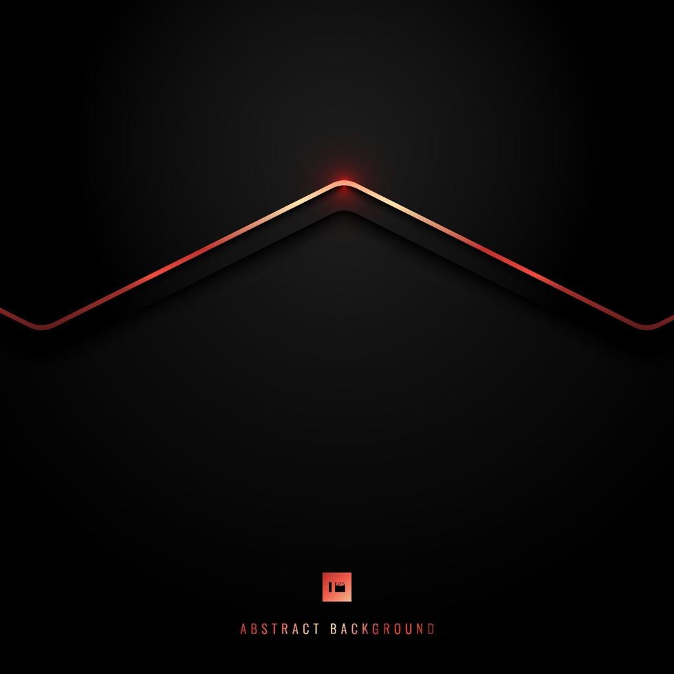 Abstract black and gray metallic triangle background with red stripe line. Technology concept vector