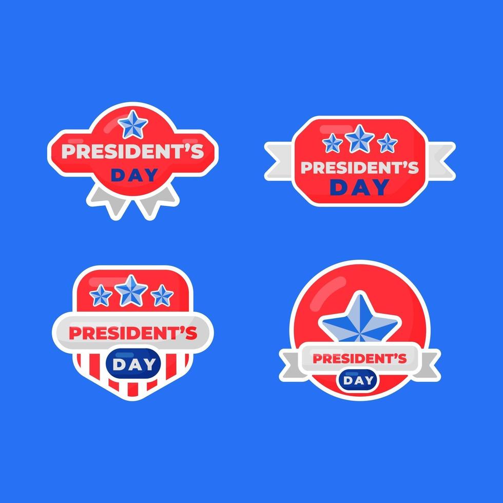 conjunto de etiquetas de saludos para el día del presidente. vector