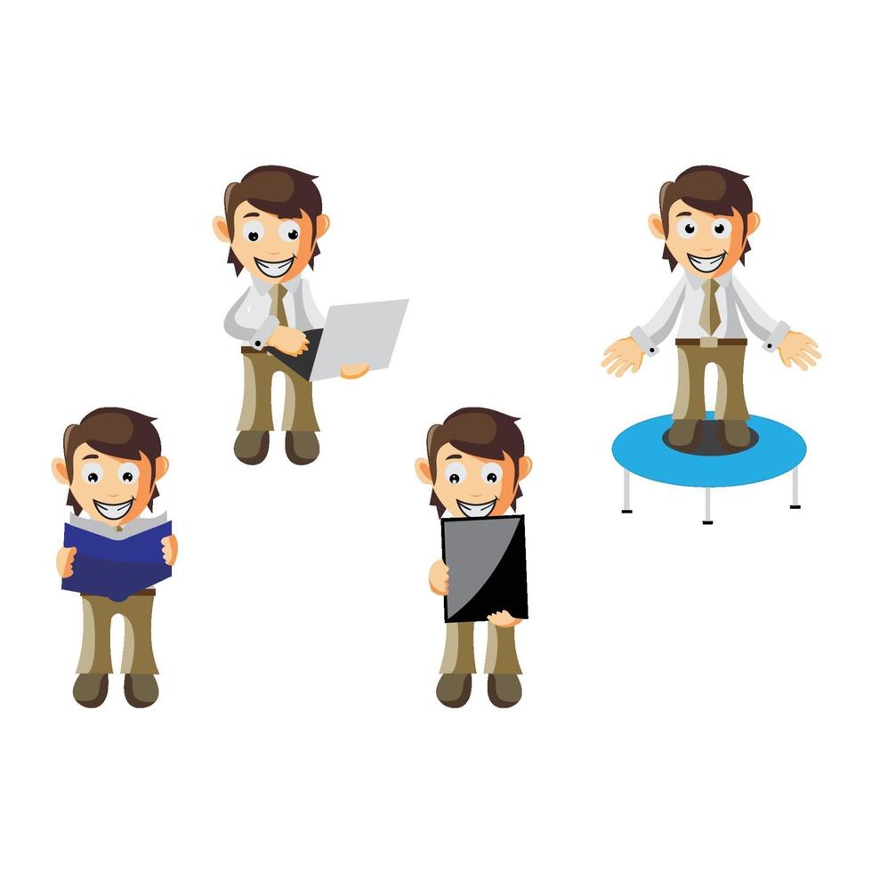 Business man cartoon character Illustration set vector