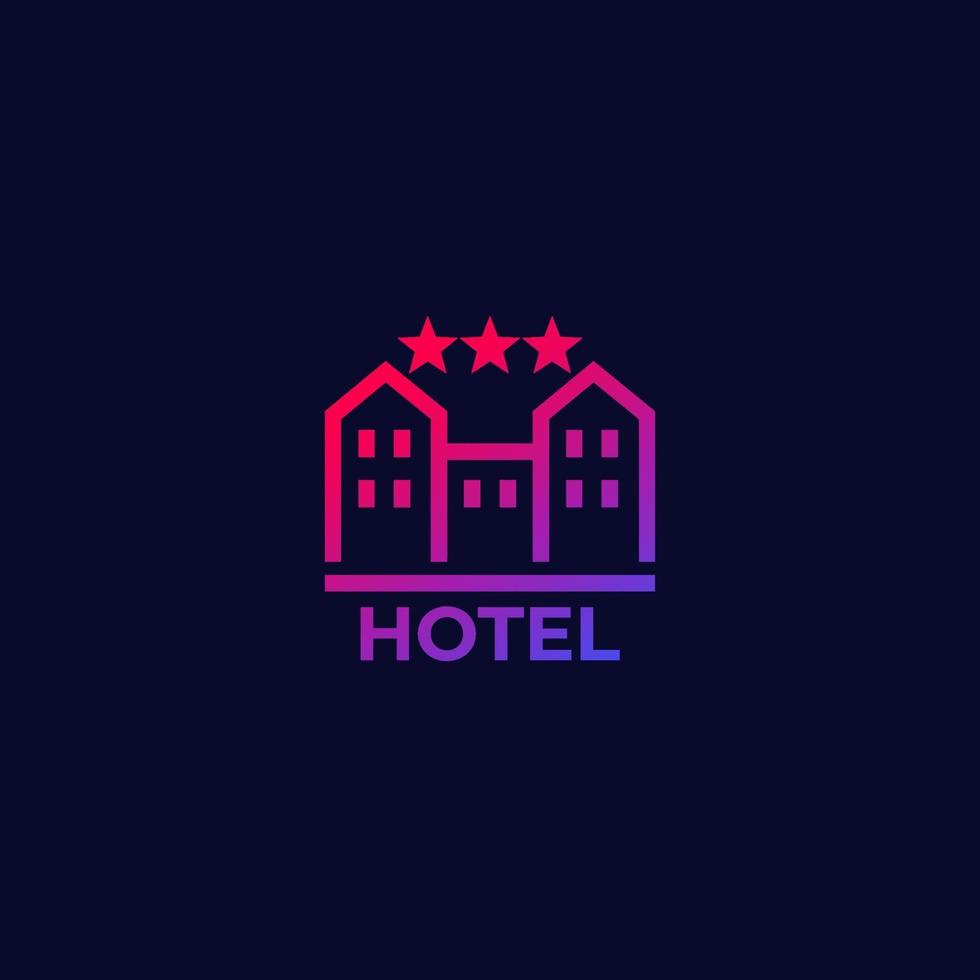 Hotel icon with gradient, vector.eps vector