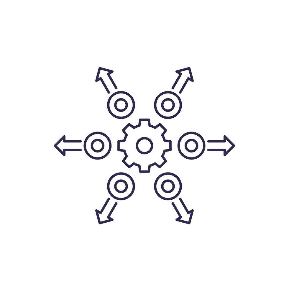 distribution line icon with gear.eps vector