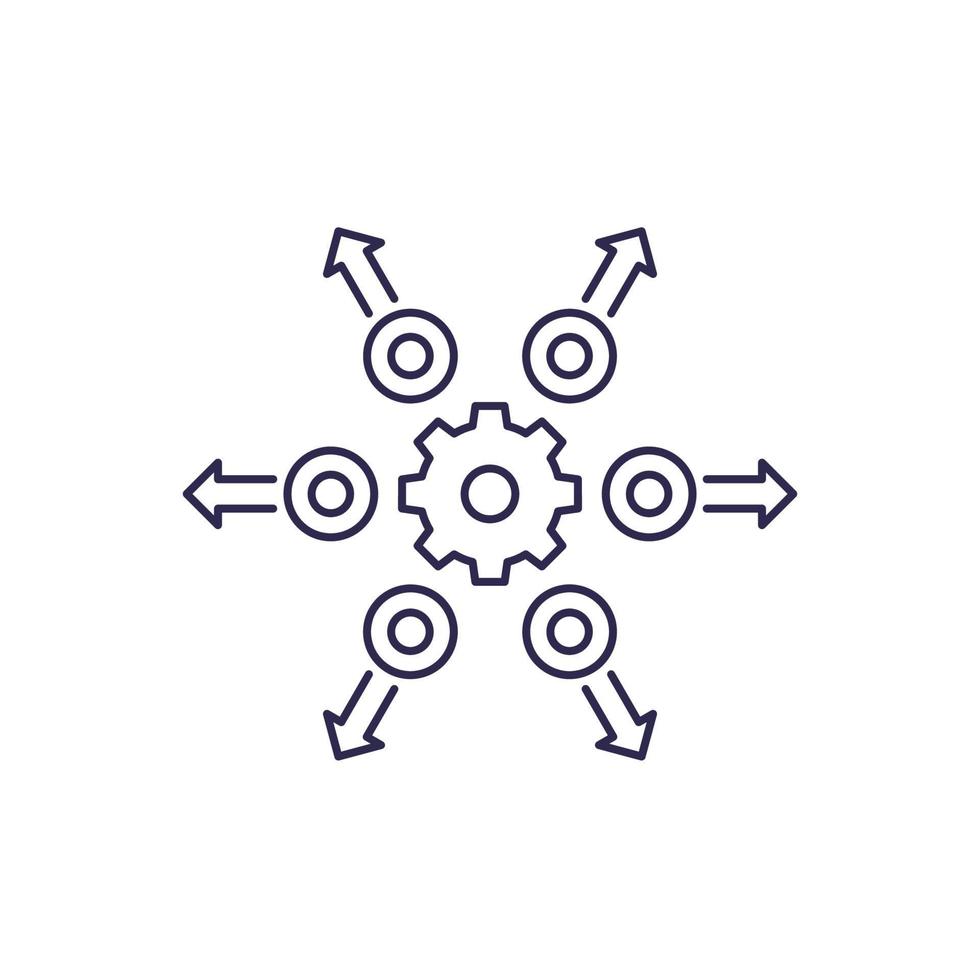 distribution line icon with gear.eps vector