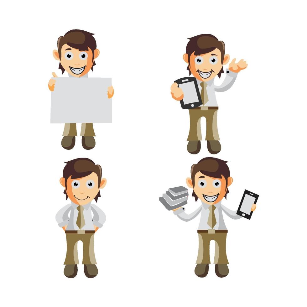 Business man cartoon character Illustration set vector